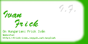 ivan frick business card